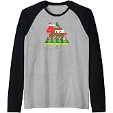 Elf Food Groups Food Pyramid Funny Christmas Raglan Baseball Tee