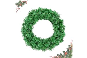 KIECUSOY Christmas Wreaths for Front Door Outside, Wreaths for Christmas Decorations,12" Canadian Artificial Pine Christmas Wreath for Christmas Day Party,Unlit Wreaths for All Seasons (Set of 1, 12 inch)