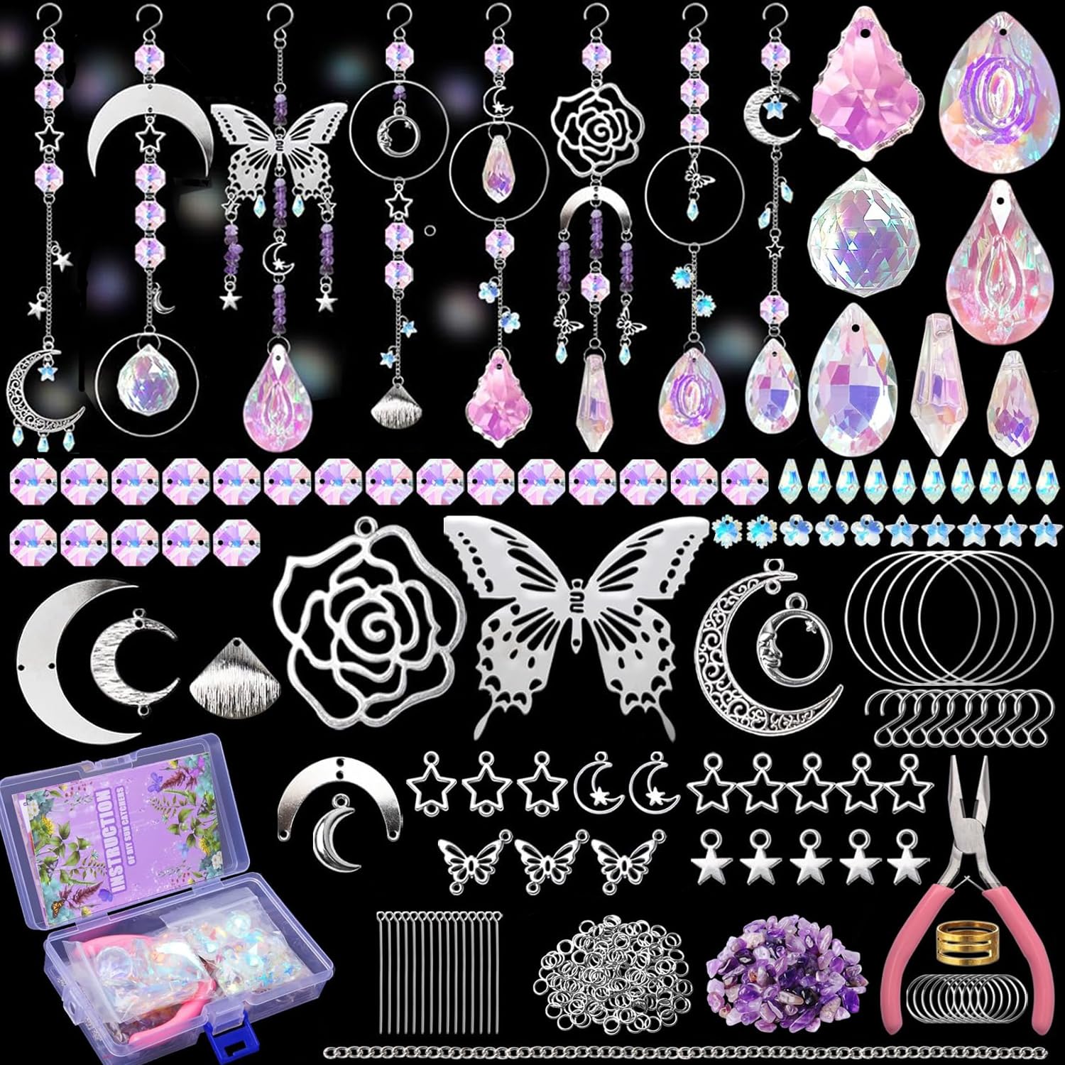 UXORSN DIY Suncatchers 400 pcs Crystal Sun Catchers Making Supplies Kit... UXORSN DIY Suncatchers 400 pcs Crystal Sun Catchers Making Supplies Kit...