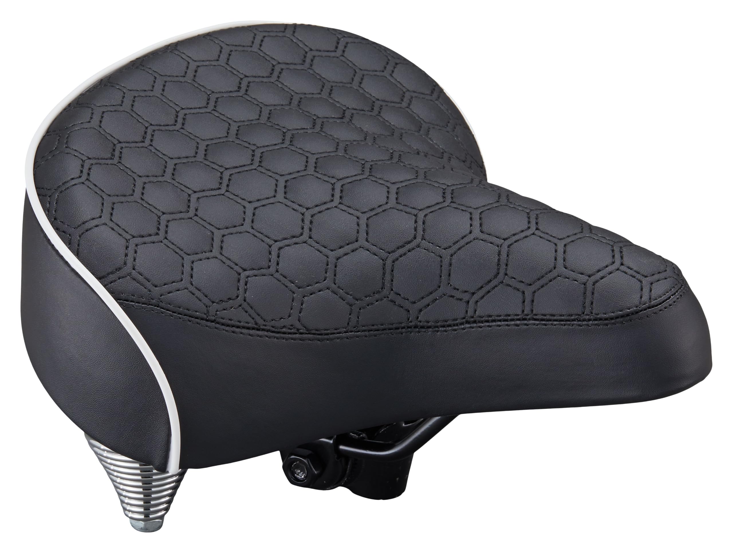 Schwinn Comfort Bike Seat for Men and Women, Quilted Soft Padding Bicycle Seat, Replacement Saddle Fits All Adult Bikes with Standard Seatpost, Wide Springer, Black