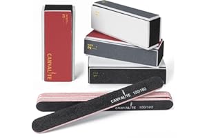 Canvalite Nail Buffer for Natural Nails, All in One 4 Way Nail File & Buffer Block That Shapes, Files, Smoothes, and Shines, 100/180 Grit, 9pcs