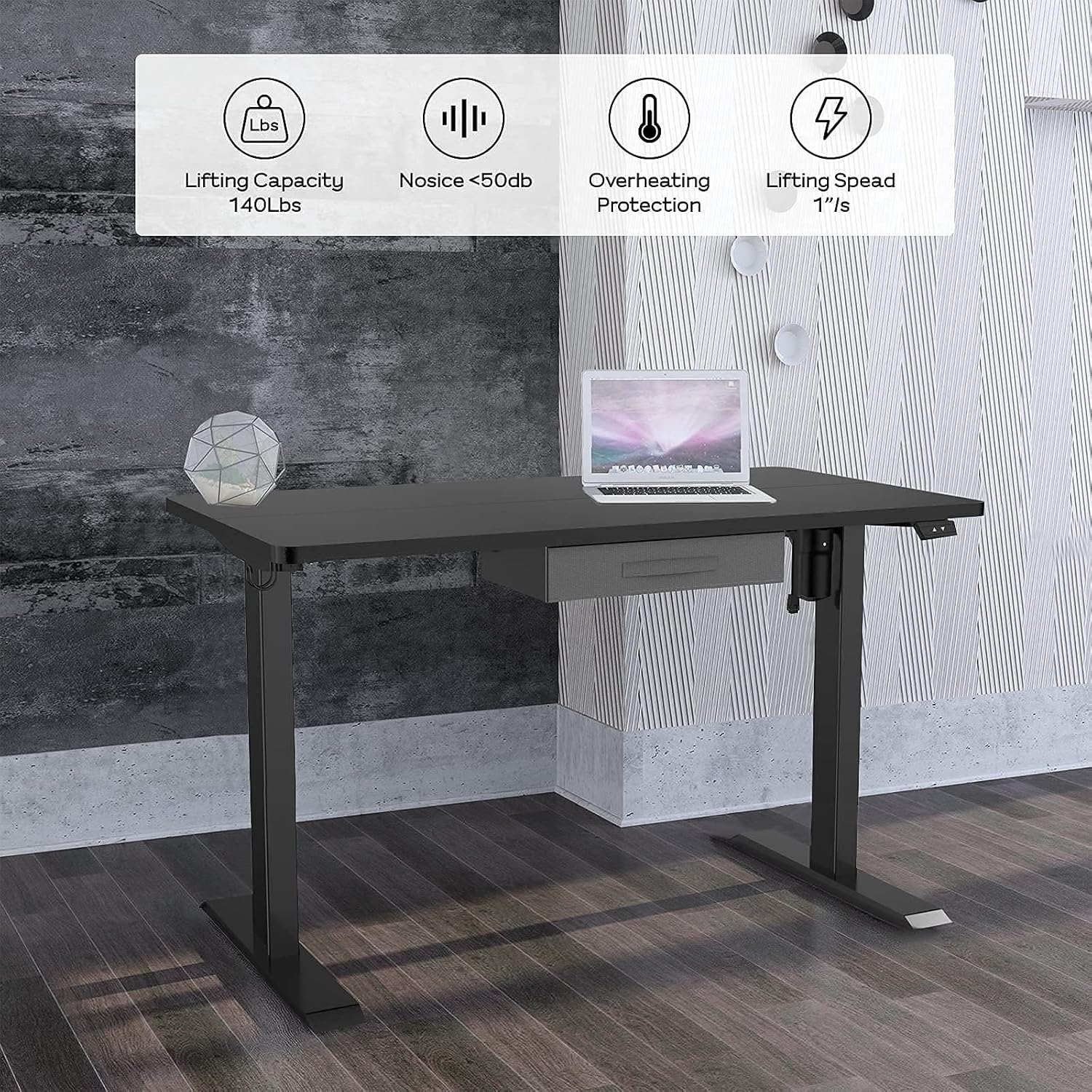 Electric Stand up Desk Frame Height Adjustable Electric Standing Desk，Home Office Stand Up Desk Workstation，Frame Only (03, Black): Kitchen & Dining