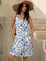 LUXVEER Women's Summer Dress 2025 Sleeveless Floral