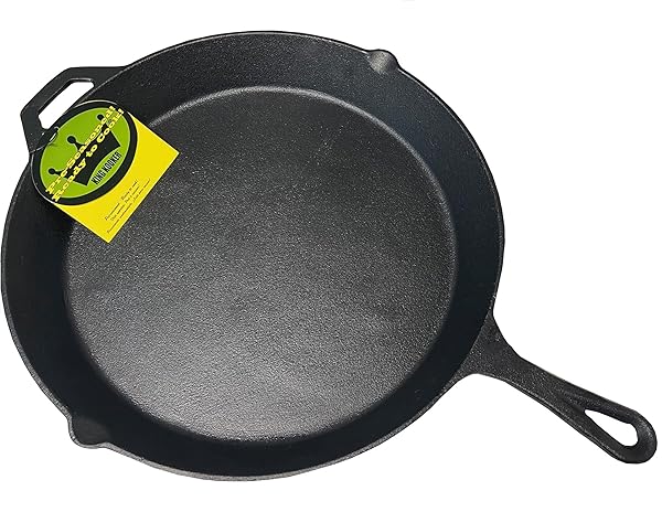 KING KOOKER 20-INCH OVERSIZED SEASONED CAST IRON SKILLET...