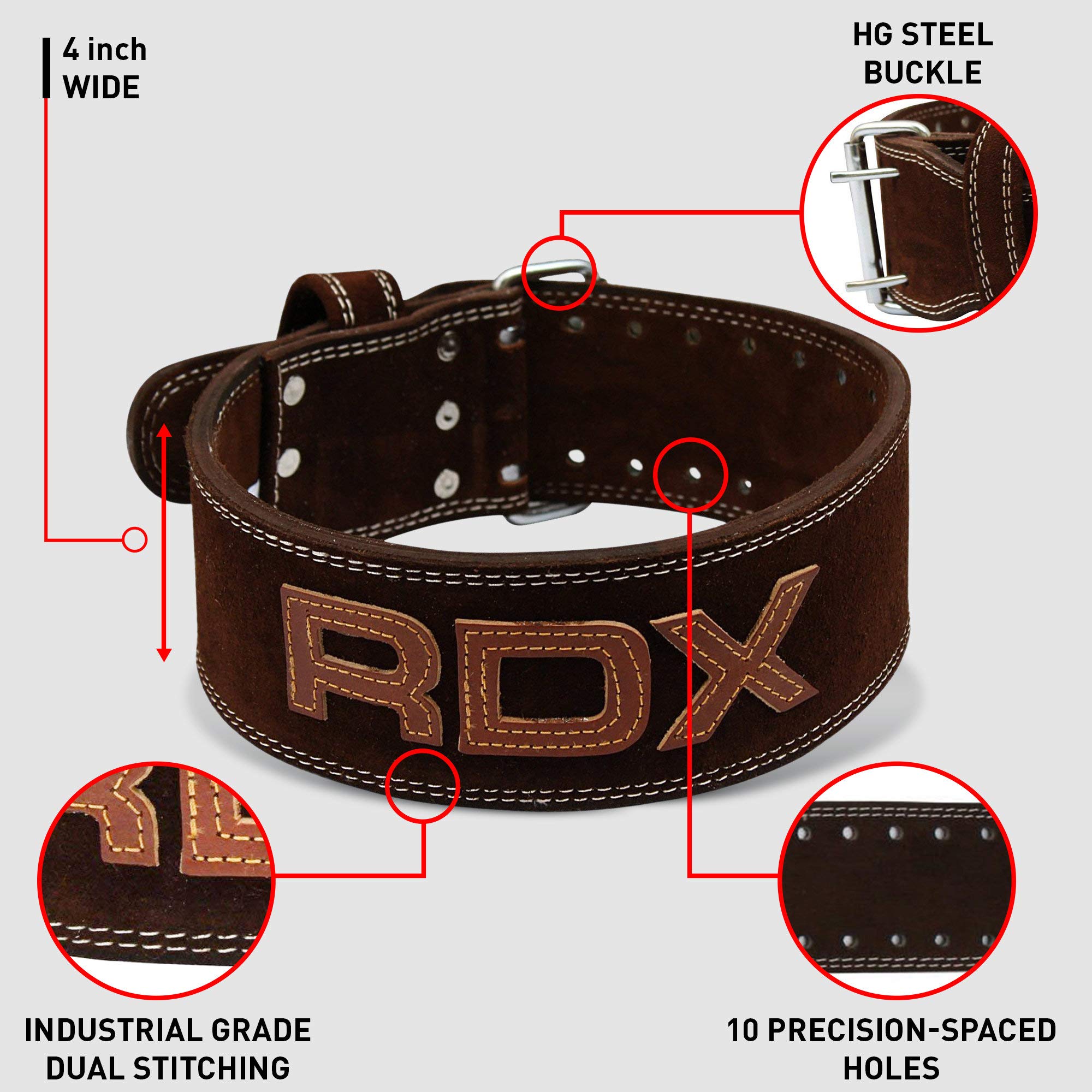 RDX Powerlifting Belt for Weight Lifting Gym Training Double Prong
