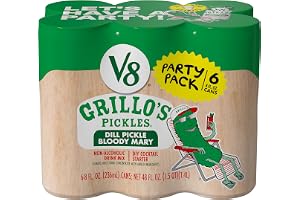 V8 Grillo's Pickles Dill Pickle Bloody Mary Mix, 8 fl oz Can (6 Pack)