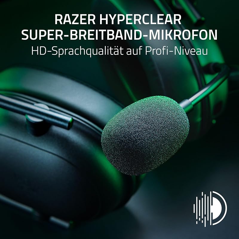BlackShark V2 HyperSpeed für PC - Kabelloses ultra leichtes E-Sport Gaming-Headset (280g, HyperClear Super-Breitband-Mik, TriForce Titanium 50-mm-Treiber, Bluetooth) Schwarz