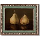 VIYYIEA Vintage Relief Framed Wall Art Vintage Pears 13×16inch | Pictures Wall Decor Painting Rustic Farmhouse Retro Still Life Picture Artwork for Living Room Bedroom Bathroom Kitchen
