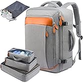 LOVEVOOK Carry on Backpack, 45L Extra Large Travel Backpack for Men & Women Airline Approved, Expandable Large Suitcase Backpacks With 4 Packing Cubes, Aer Travel Pack 3, Water Resistant Weekender Bag