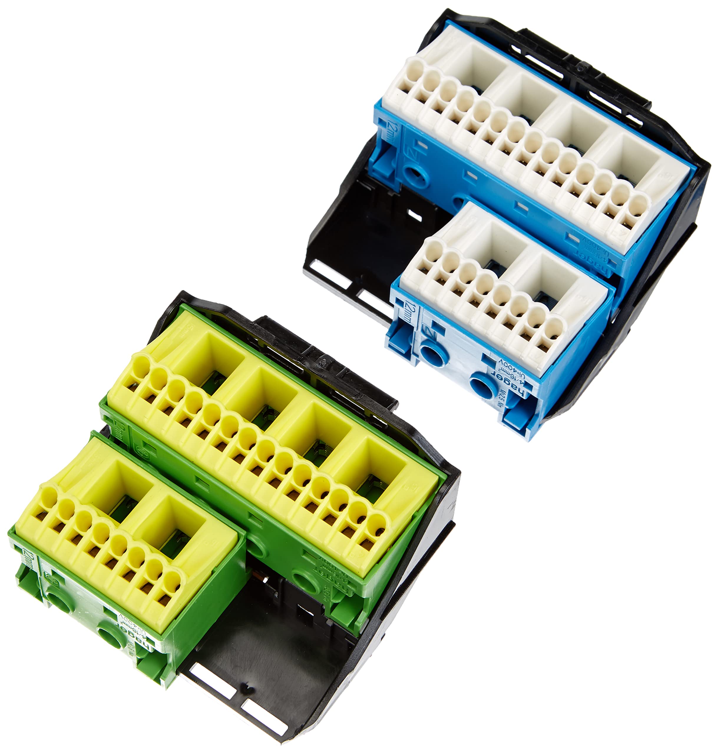 Hager PE/N-Clamp with Carrier FZ384 2 x 28 Quick Connect Main Cable Clamp 3250612770038