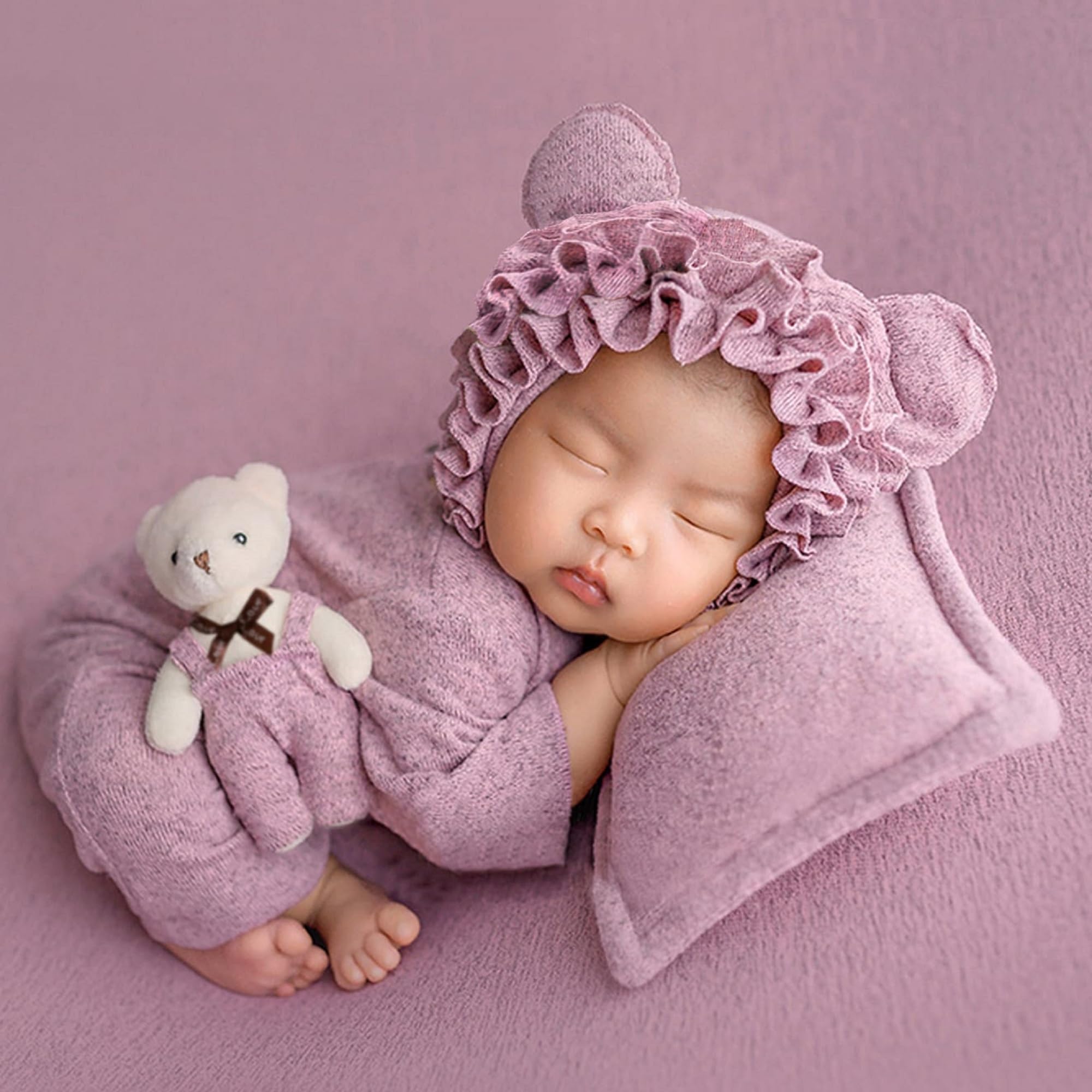 Photo 1 of Holibeat Baby Girl Purple Photography Props Super Soft Newborn Girl Photo Shoot Outfits Costumes (Purple)