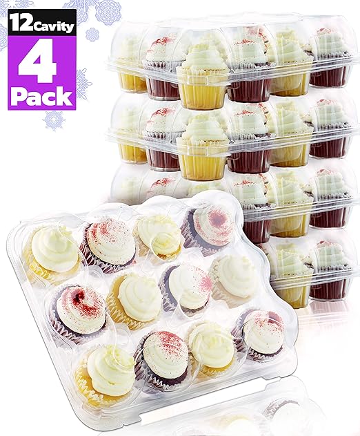 Amazon Com Chefible Premium Plastic Disposable 12 Cupcake Carrier