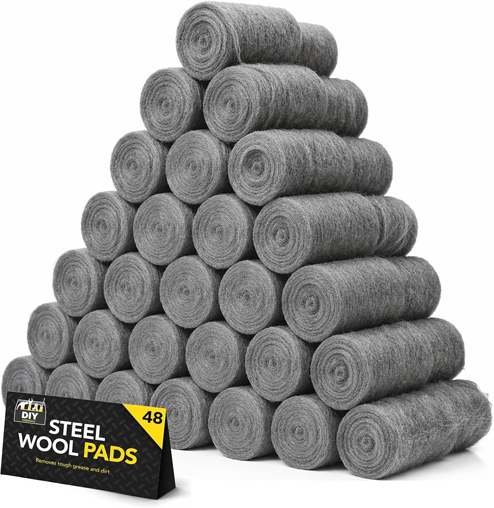 SOL 48pk Steel Wool Pads Fine Wire Wool for Polishing Buffing Rust Removal