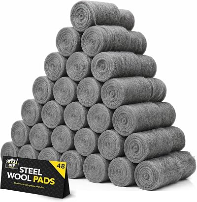 SOL 48pk Steel Wool Pads Fine Wire Wool for Polishing Buffing Rust Removal