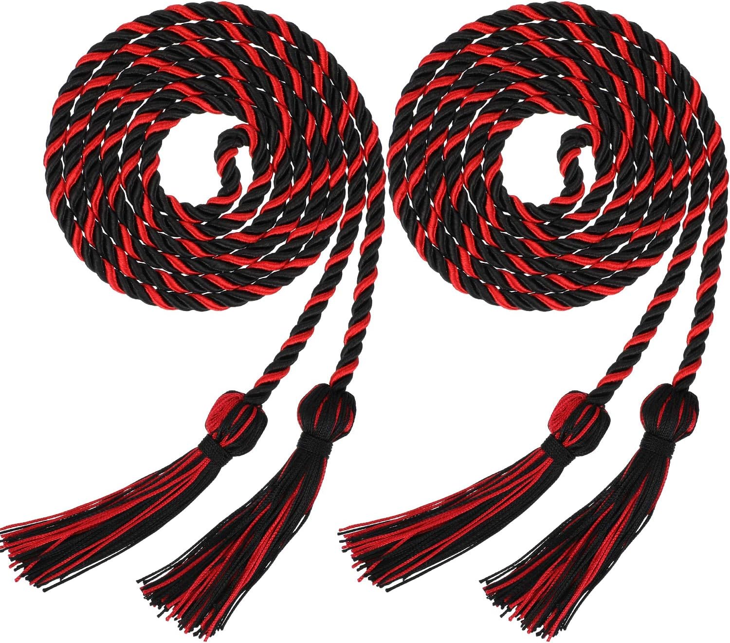 Red 6 Pieces Honor Cord Graduation Cord with Tassel Braided Grad Days Honor Cords for School Graduation Ceremony Party