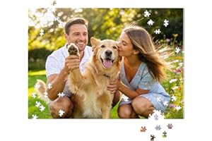 Custom Puzzles from Photos, 300/500/1000 Piece Puzzle for Adults, Personalized Photo Puzzle with Photo Text, Unique Gifts for