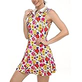 FREEYE Womens Sleeveless Golf Tennis Dresses with Inner Shorts＆Pockets for Workout Exercise