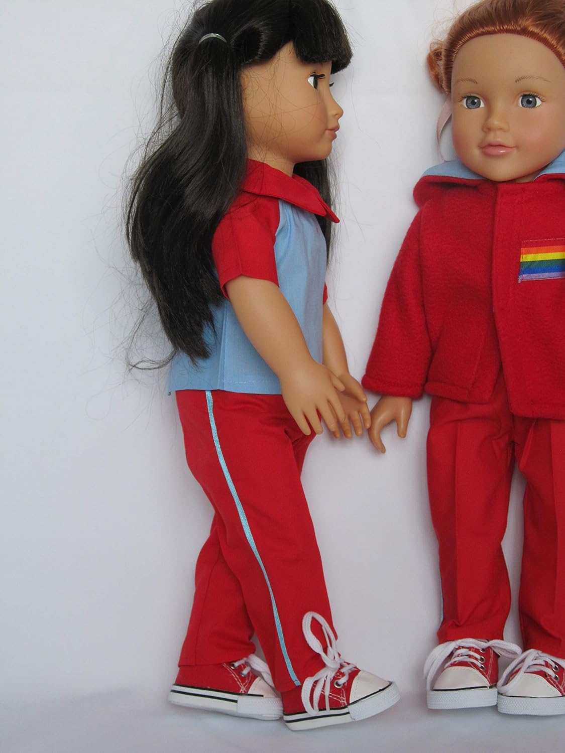 Rainbows' outfit with red trainers to fit 18" dolls like Designafriend, Sindy, Our Generation, AMG, Carly and Cayla - Image 3