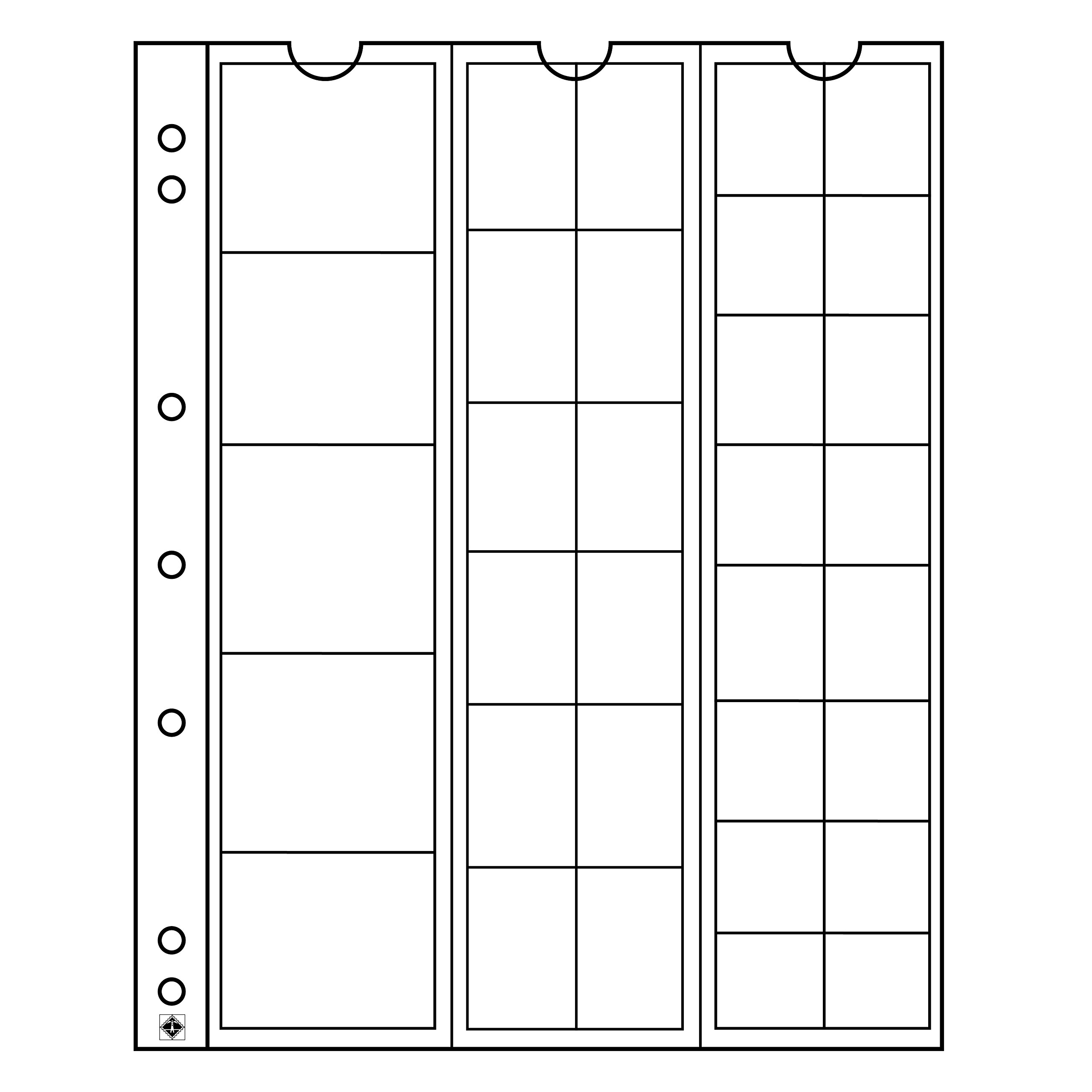 Leuchtturm 323010 Coin Sleeves Numis Mix - 33 compartments for coins of various diameters - pack of 5