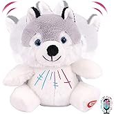 Hopearl Talking Husky Repeats What You Say Shaking Head Electric Interactive Animated Toy Speaking Plush Buddy Birthday Festival for Toddlers, 7.5''