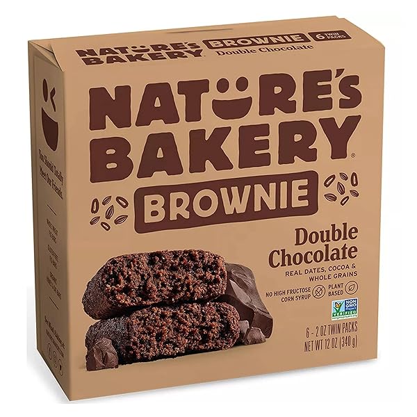 NATURES BAKERY DOUBLE CHOCOLATE BROWNIES, 2 OZ