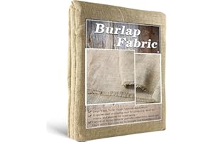 Hortifan Burlap Fabric Roll, 12" x 30 Feet Burlap Garden Fabric Natural Jute for Decorations, Crafts, Weddings, Table Runner, Landscaping, Plants & Tree Covering