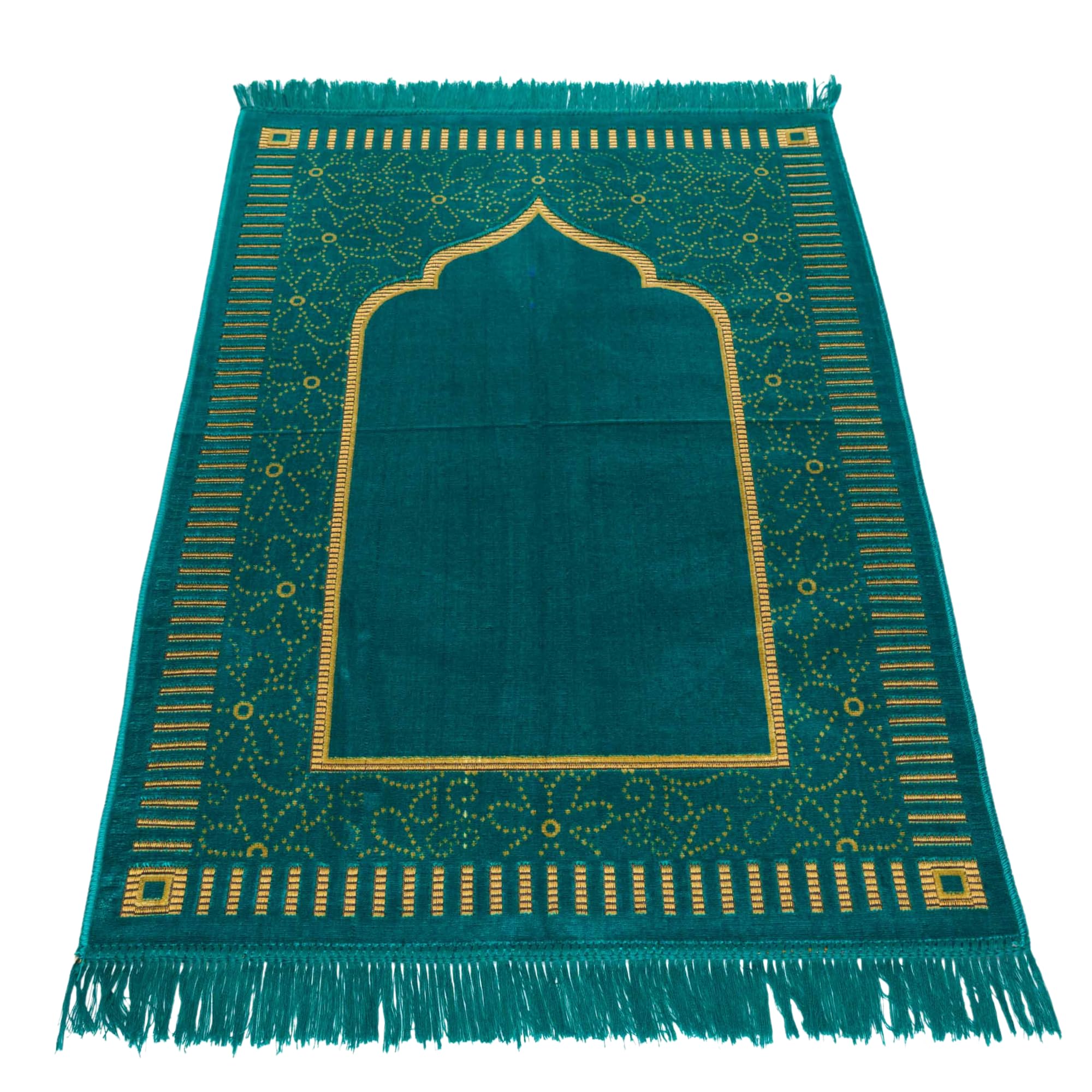 homeart Muslim Prayer Rug, Soft Plush Thin Islamic Prayer Mat, Janamaz, Sajada, Praying Carpet, Islamic Gift for Men & Women, Ramadan Eid Hajj Gift, Riyadh Pattern, Duck Egg Blue