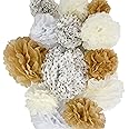 Vidal Crafts 20 Pcs Tissue Paper Pom Poms Kit ,Tissue Paper Flowers for Wedding, Birthday, Engagement Party Décor, Gender Neu