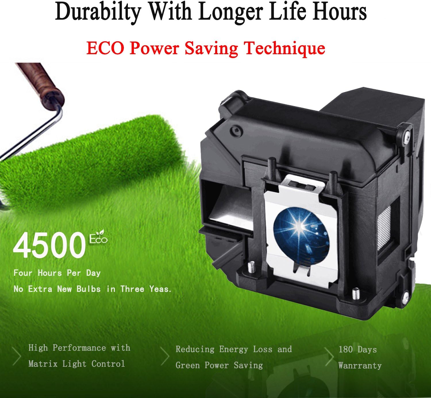 EWO'S Projector Lamp Bulb for Elplp60/v13h010l60 Epson PowerLite 420 425W 905 92 93 95 96W 1835 430 435W 915W D6150 v13h010l61/Elplp61 Replacement Projector Lamp Bulb: Office Products