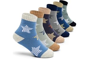 AISYEE Boys Winter Socks Kids Warm Crew Socks Thermal Terry Socks for Boys 6 Pack