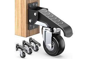 HOLKIE Retractable Casters Heavy Duty Casters with Lifting and Lowering Function Maximum Load of 700 lbs (4 casters) for Workbenches or Other Equipment