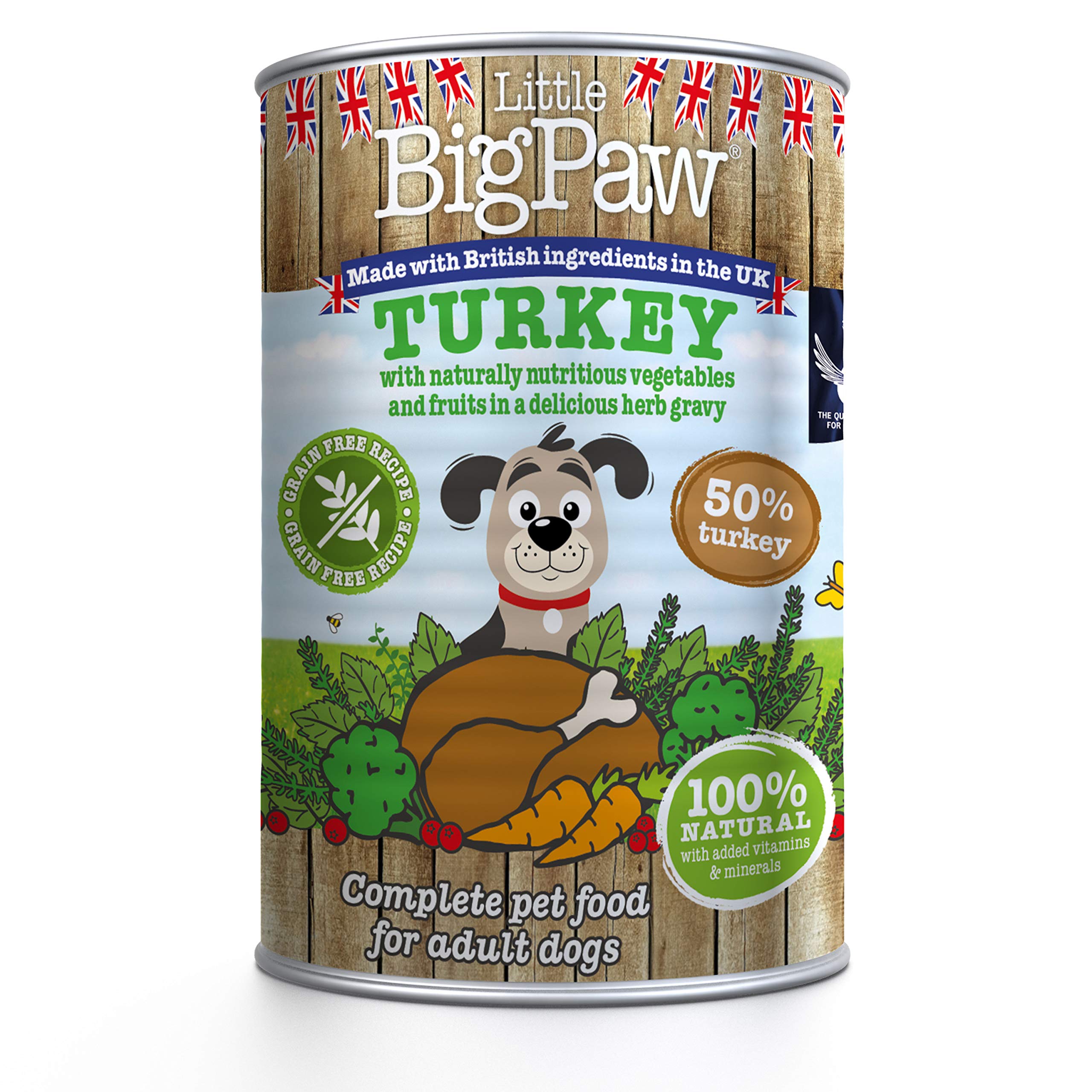 Little BigPaw Turkey with Brocolli, Carrots & Cranberries in A Rich Herb Gravy for Dogs 12 x 390 g