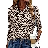 ZEAGOO Button Down Shirt for Women Long Sleeve Blouses Floral Printed Tops Business Casual Work Outfits S-XXL