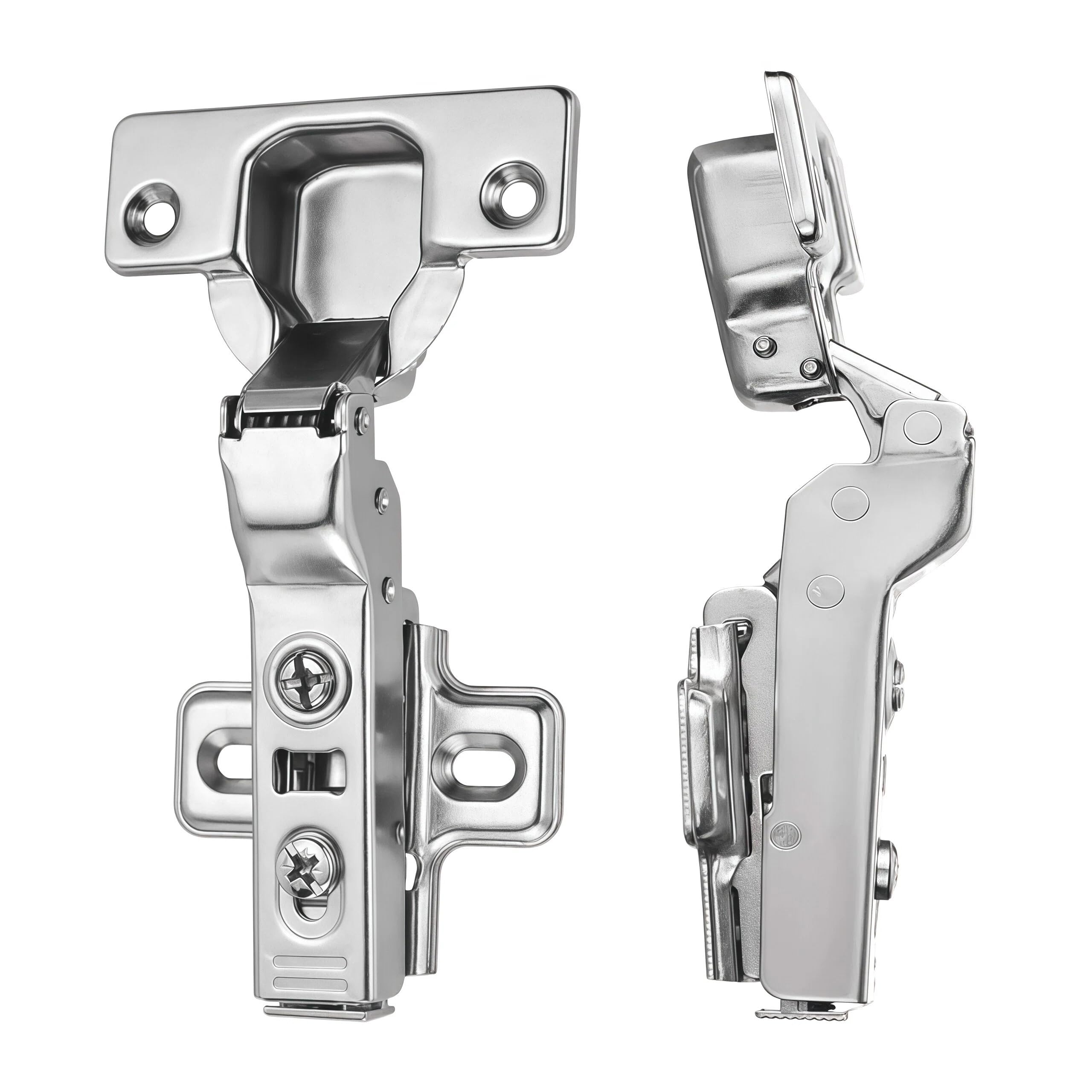 Luokim Soft Closing European Concealed Mounting 105 Degree Half Overlay Hinge Mounting Plate Frameless Cabinet Door 10PCS