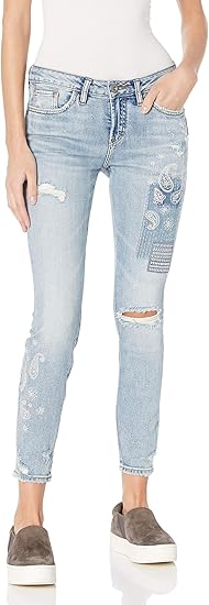 silver aiko ankle skinny jeans