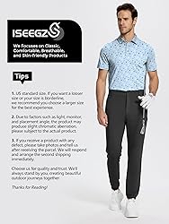 ISEEGZ Mens Golf Shirt Short Sleeve Funny Print