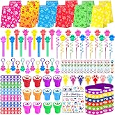 PLOUGVI 232Pcs Paw Print Party Favors Supplies Decorations for for Kids Birthday Blue Puppy Theme Birthday Party Favors Goodie Bag Stuffer Pinata Filler Birthday Gifts