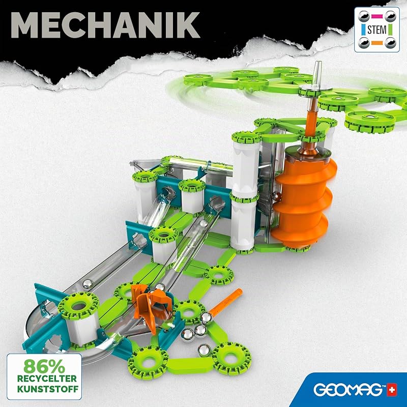 - Mechanics Gravity Elevator Circuit - Lern- und Kreativspiel für Kinder - Magnetische Bausteine, Schaltkreis mit Magnetbausteinen- Set mit 207 Teilen
