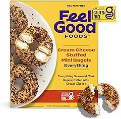 FEEL GOOD FOODS Cream Cheese Stuffed Everything Mini Bagels, 8 OZ