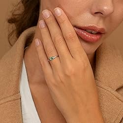RLMOON Birthstone Ring for Women Non Tarnish Silver