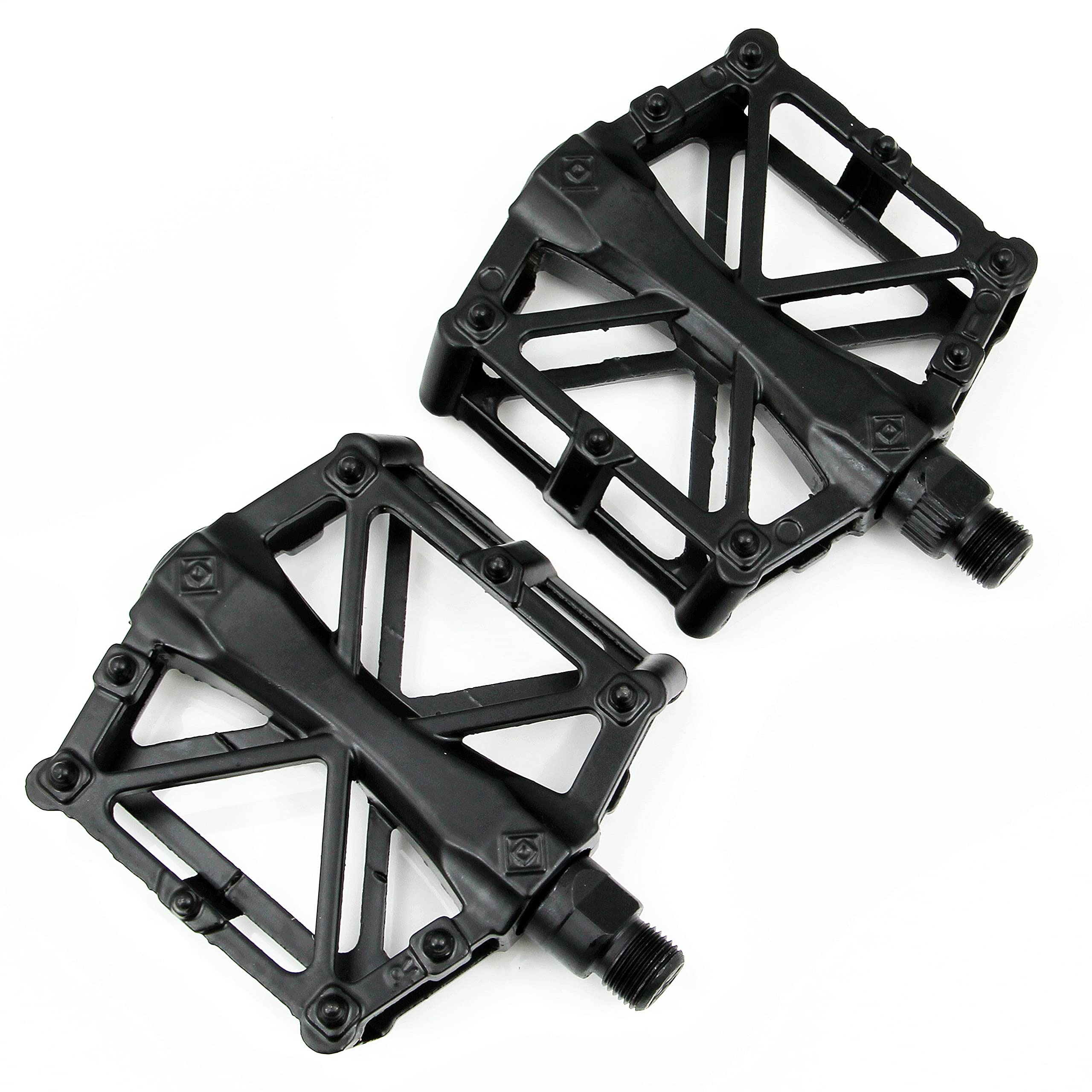 Pair of Cycling BMX Mountain Bicycle Bike Pedals 9/16" Bearing Metal Heavy Duty (BLACK)