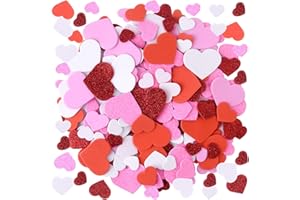 MIAHART 300 Pcs Valentine's Day Heart Foam Stickers Self Adhesive Mixed Color Heart Shape Stickers for Valentine's Day Decoration Wedding Supplies and Art Craft (Style 3)