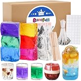 Pachsi 7 Colors Jelly Gel Wax for DIY Candle Making &ndash; 9pcs Non-Toxic Scented Gel Wax Kit, Slow Burning Crystal for Handmade Candles, Home Decor, Crafts &amp; Gifts-2LB