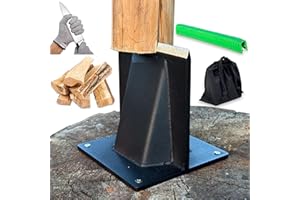 Fletzorb Manual Log Wood Splitter with Cut Resistant Gloves, Black, 24 x 8 x 8 inches
