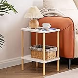 Apicizon 2 Tier End Table, Boho Side Table with