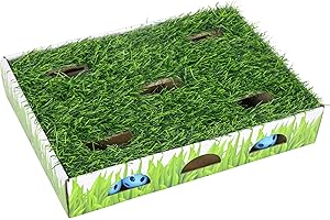 Catstages Grass Patch Hunting Box - Interactive Indoor Cat Toy with Faux Grass & 3 Jingle Balls - Encourages Exercise, Mental Stimulation & Natural Hunting Instincts
