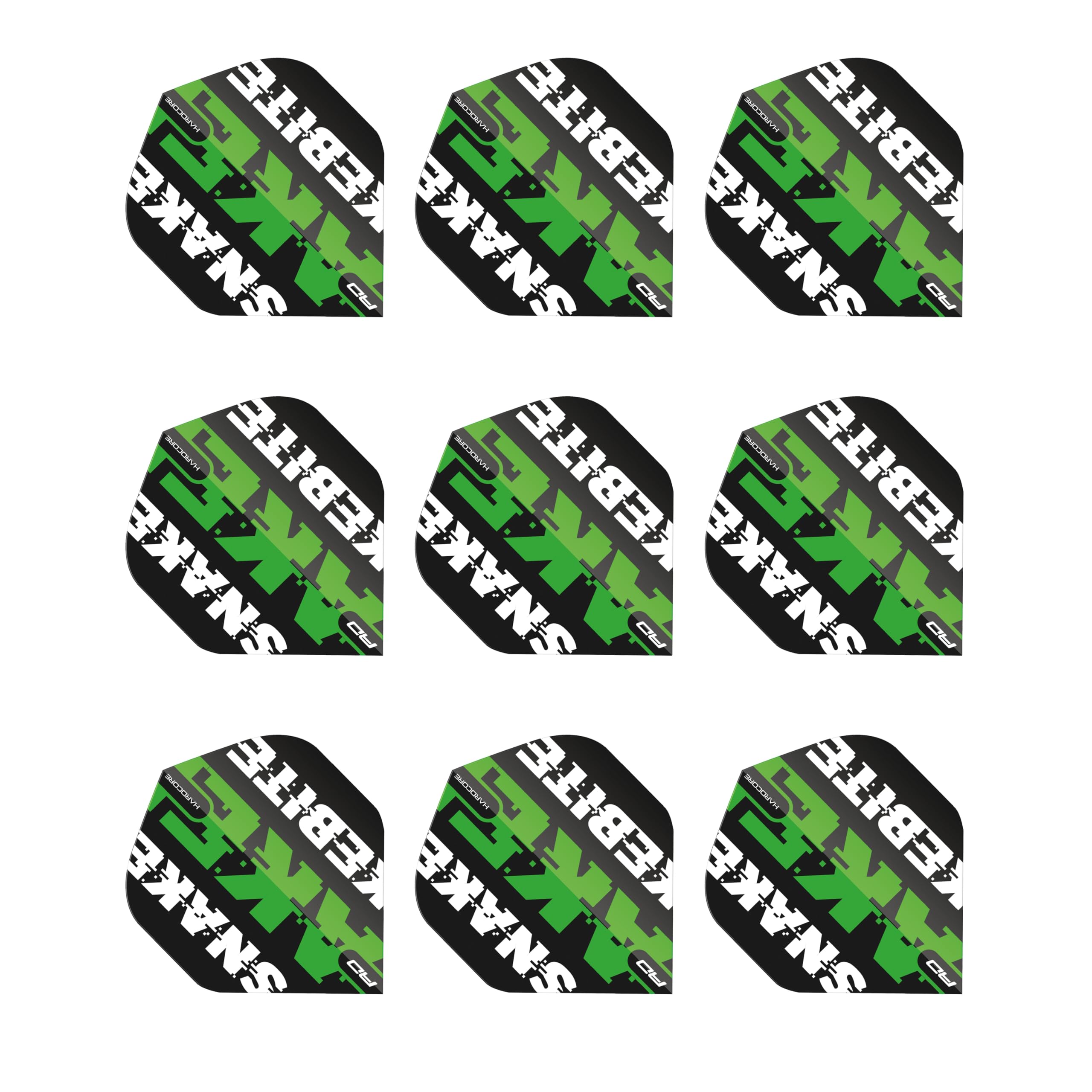 RED DRAGON Hardcore Peter Wright - Snakebite Green Flights (3 sets per pack)