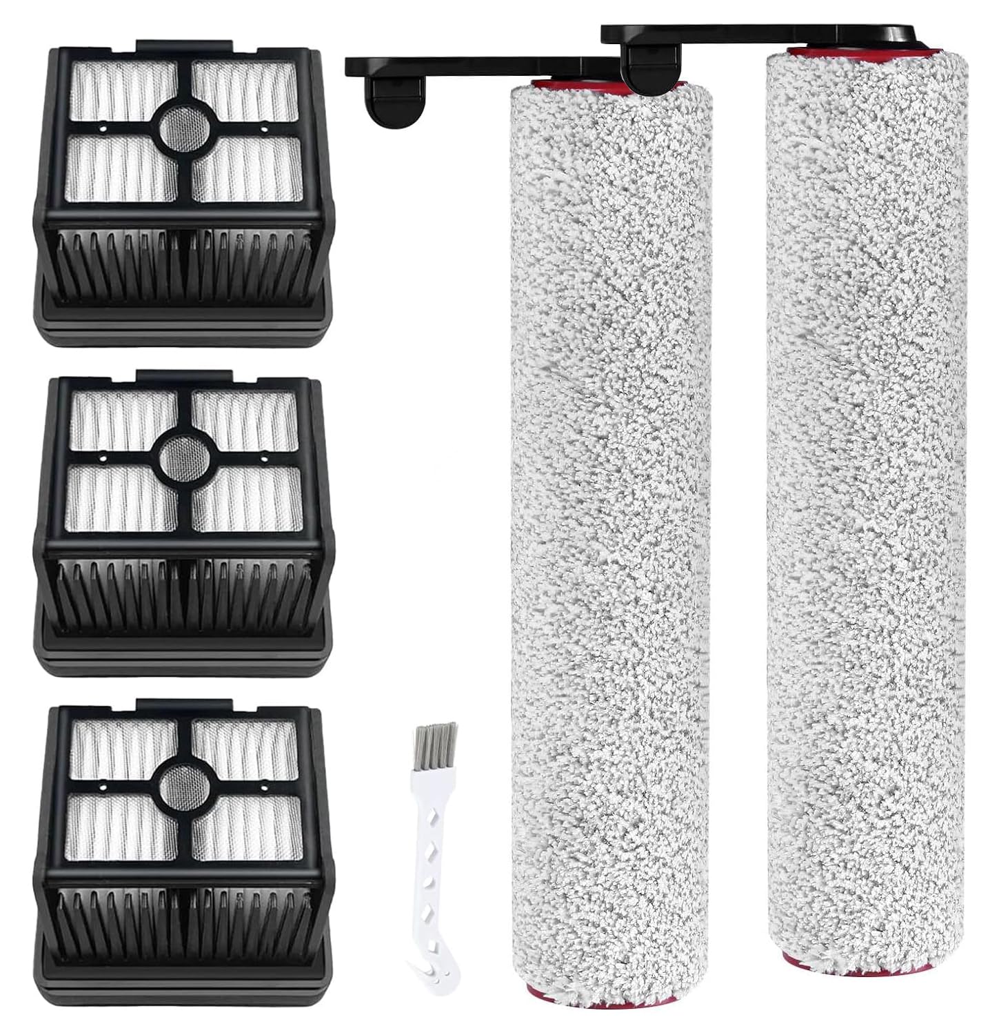 Photo 1 of (6pcs) Replacement Brush Rollers And HEPA Filters For Dreame H12 Pro/ H12 Dual Wet Dry Vacuum Cleaner, Replacement Parts Accessories Kit Inclue 3 Vacuum Filter, 2 Roller Brushes