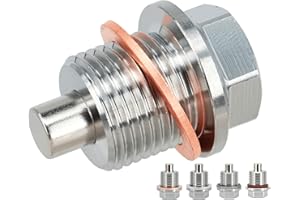 abczok 1PC M18x1.5 Stainless Steel Magnetic Engine Transmission Oil Drain Plug Fit Acura Honda Toyota BMW Volvo Porsch Can-Am Rolls-Royce Select Model, Replace 90021900930 90341-18023 DP007