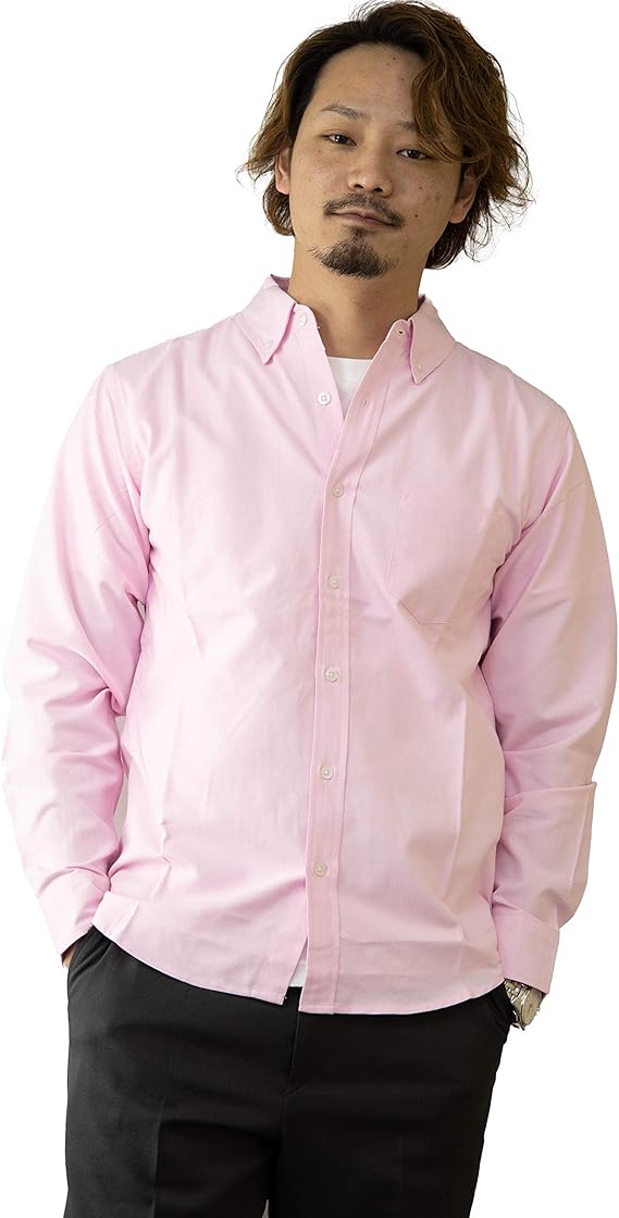 Amazon バルセドス Barcedos 長袖シャツ メンズ オックスフォード ボタンダウン 無地 白 ホワイト 紺 サックス ピンク オックスシャツ ボタンダウンシャツ カジュアルシャツ 白シャツ ワイシャツ メンズシャツ シャツ ビジネスシャツ シャツ 通販
